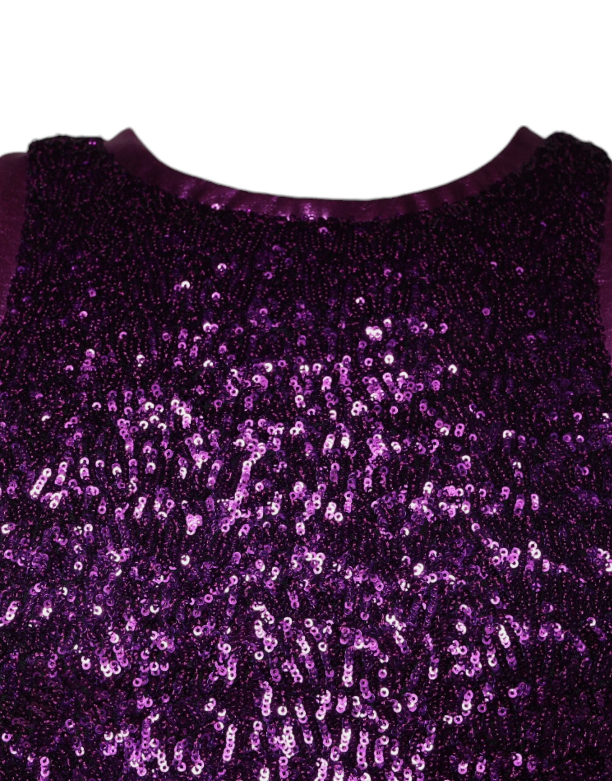 Dolce & Gabbana Purple Sequin Round Neck Sleeveless T-shirt - IT48 | M