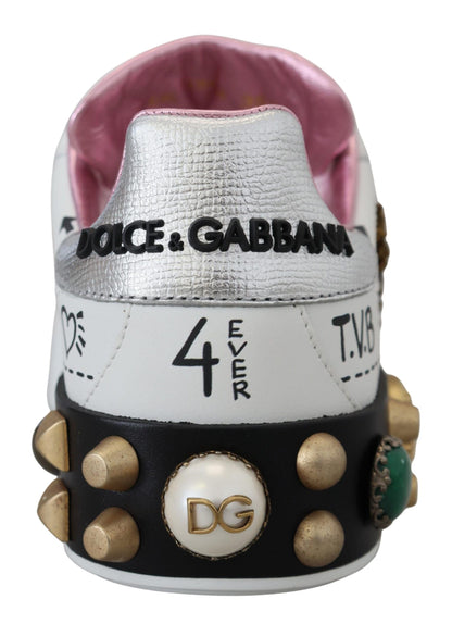 Dolce & Gabbana Queen Crown Chic Leather Sneakers - EU34/US3.5