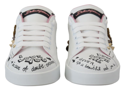 Dolce & Gabbana Queen Crown Chic Leather Sneakers - EU34/US3.5