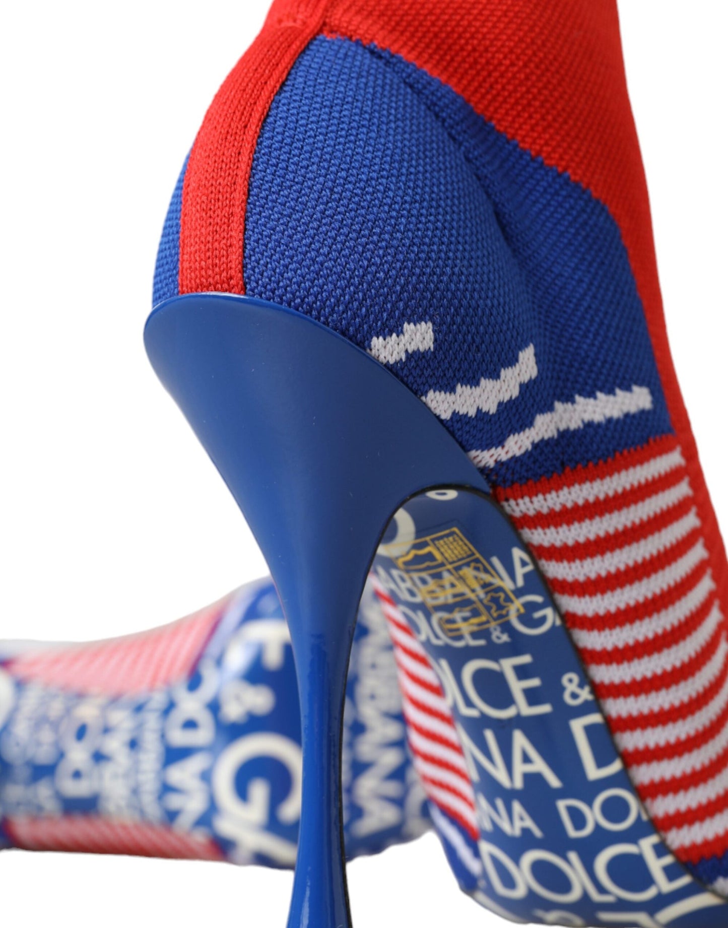 Dolce & Gabbana Red Blue Stretch Sock Style Ankle Boots Logo Shoes - EU36.5/US6