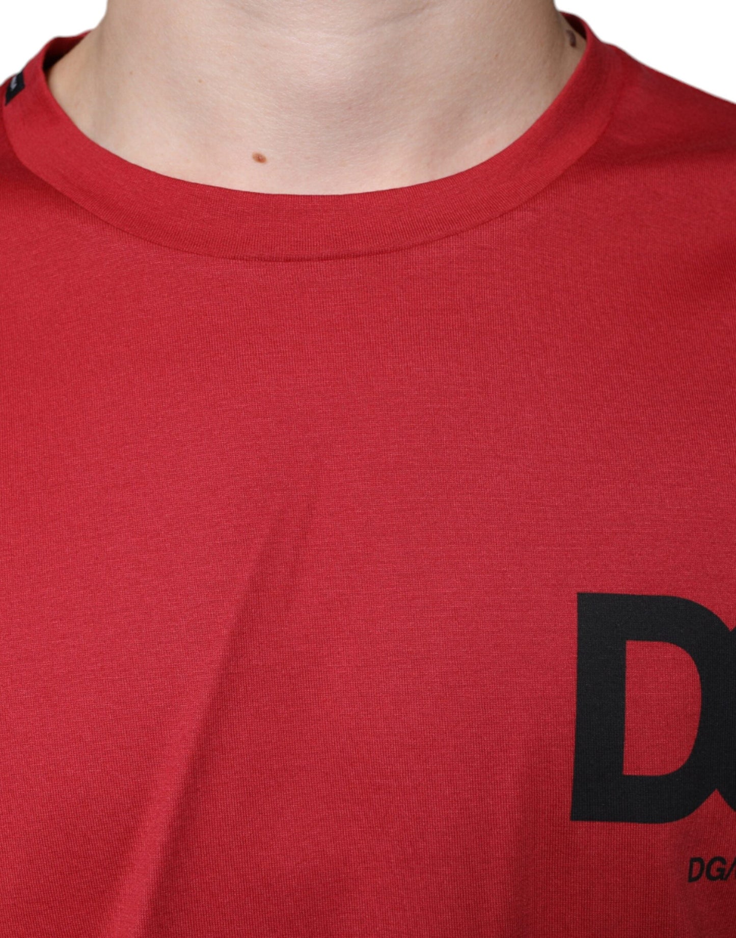 Dolce & Gabbana Red Cotton DG Logo Print Crew Neck T-shirt - IT46 | S