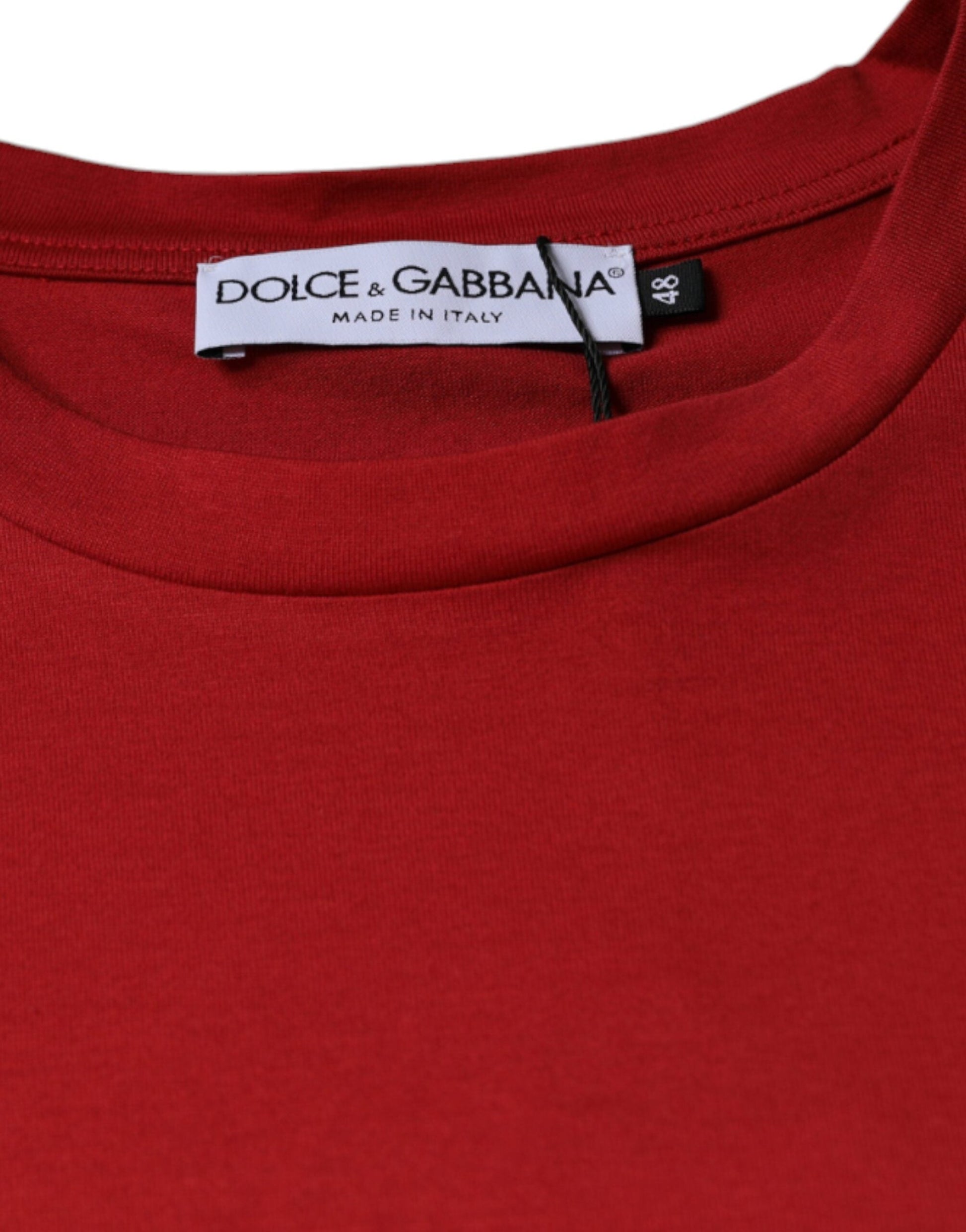 Dolce & Gabbana Red Cotton DG Logo Print Crew Neck T-shirt - IT46 | S