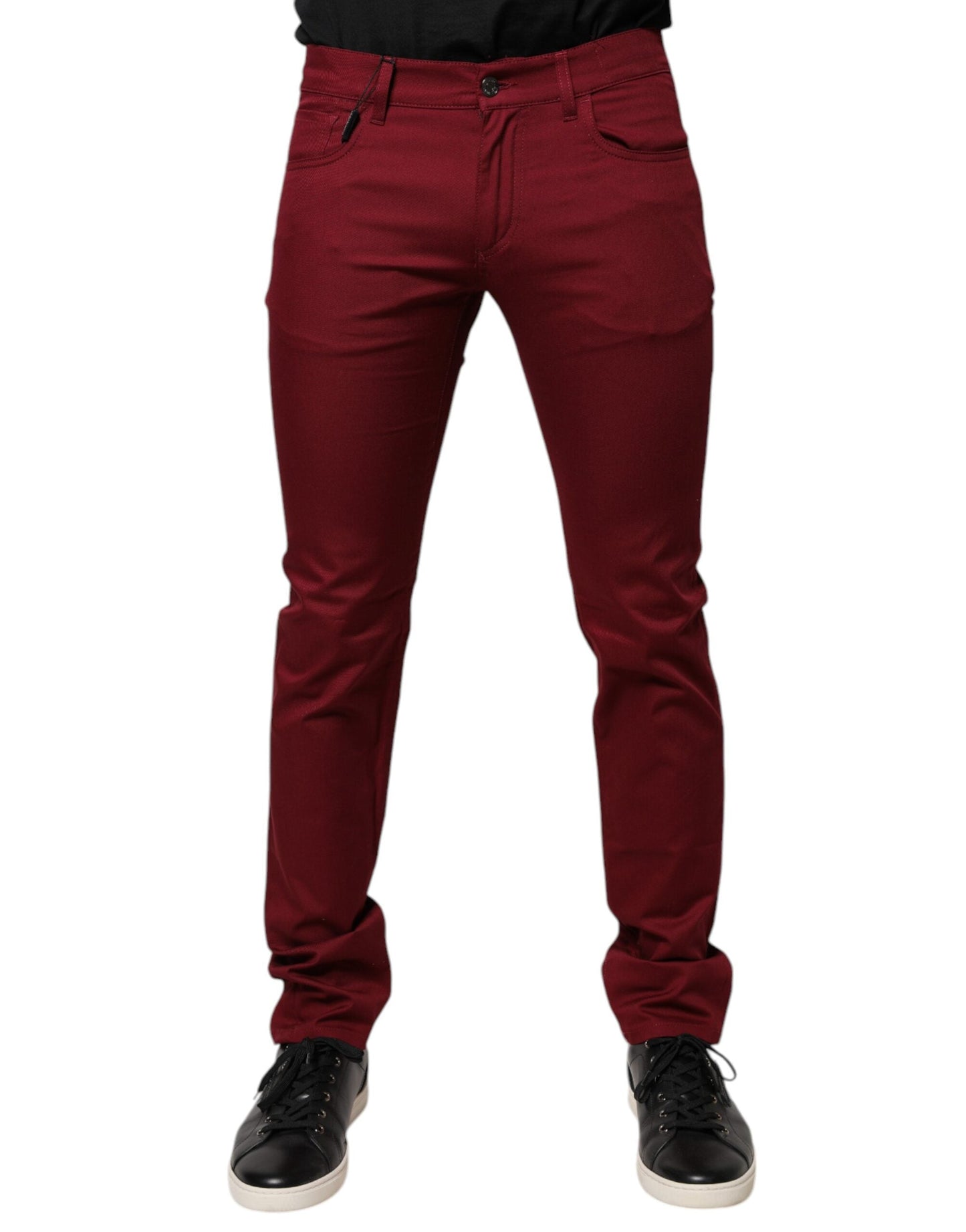 Dolce & Gabbana Red Cotton Stretch Skinny Denim Jeans - IT48 | M