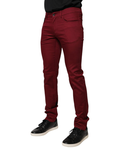 Dolce & Gabbana Red Cotton Stretch Skinny Denim Jeans - IT48 | M