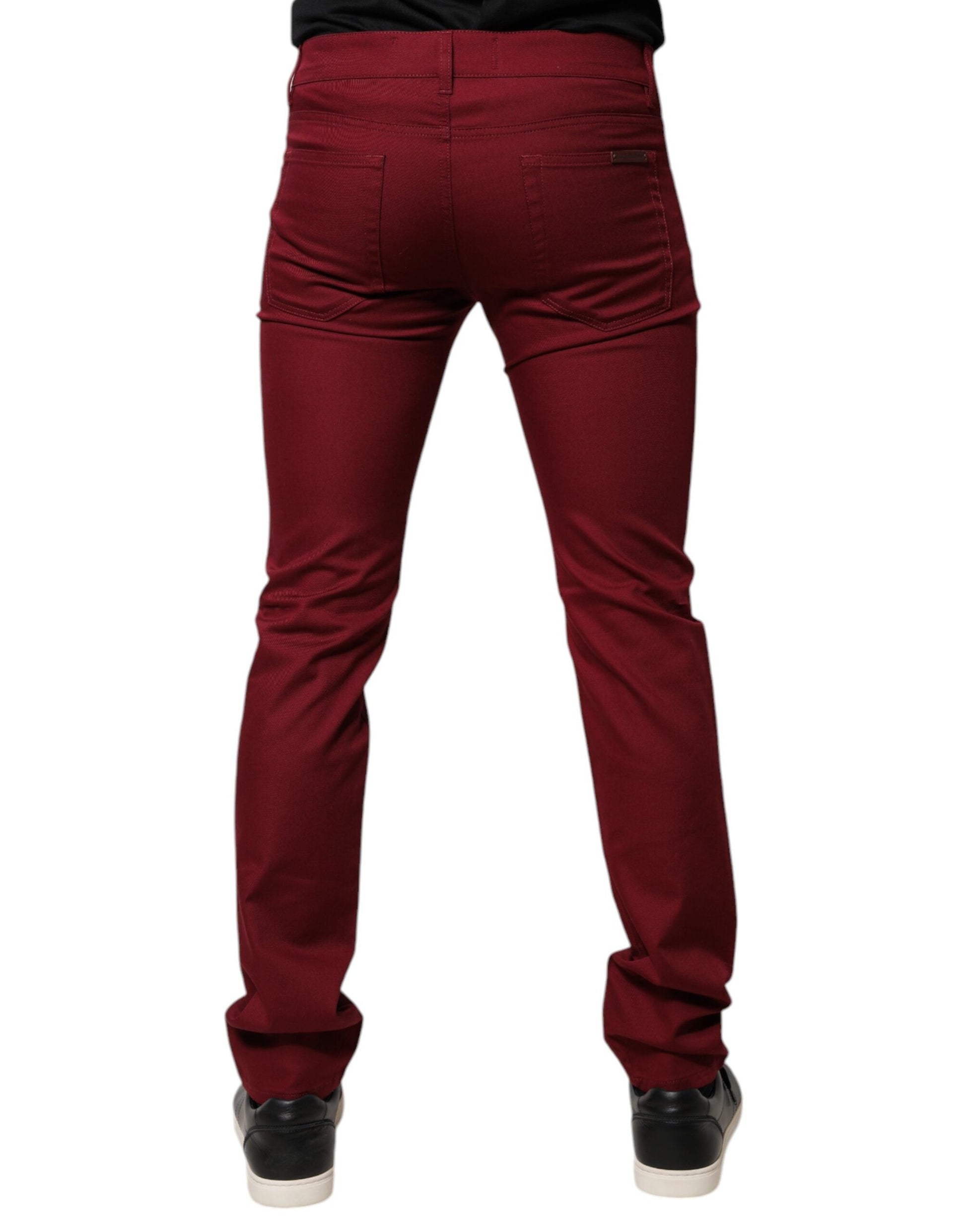 Dolce & Gabbana Red Cotton Stretch Skinny Denim Jeans - IT48 | M