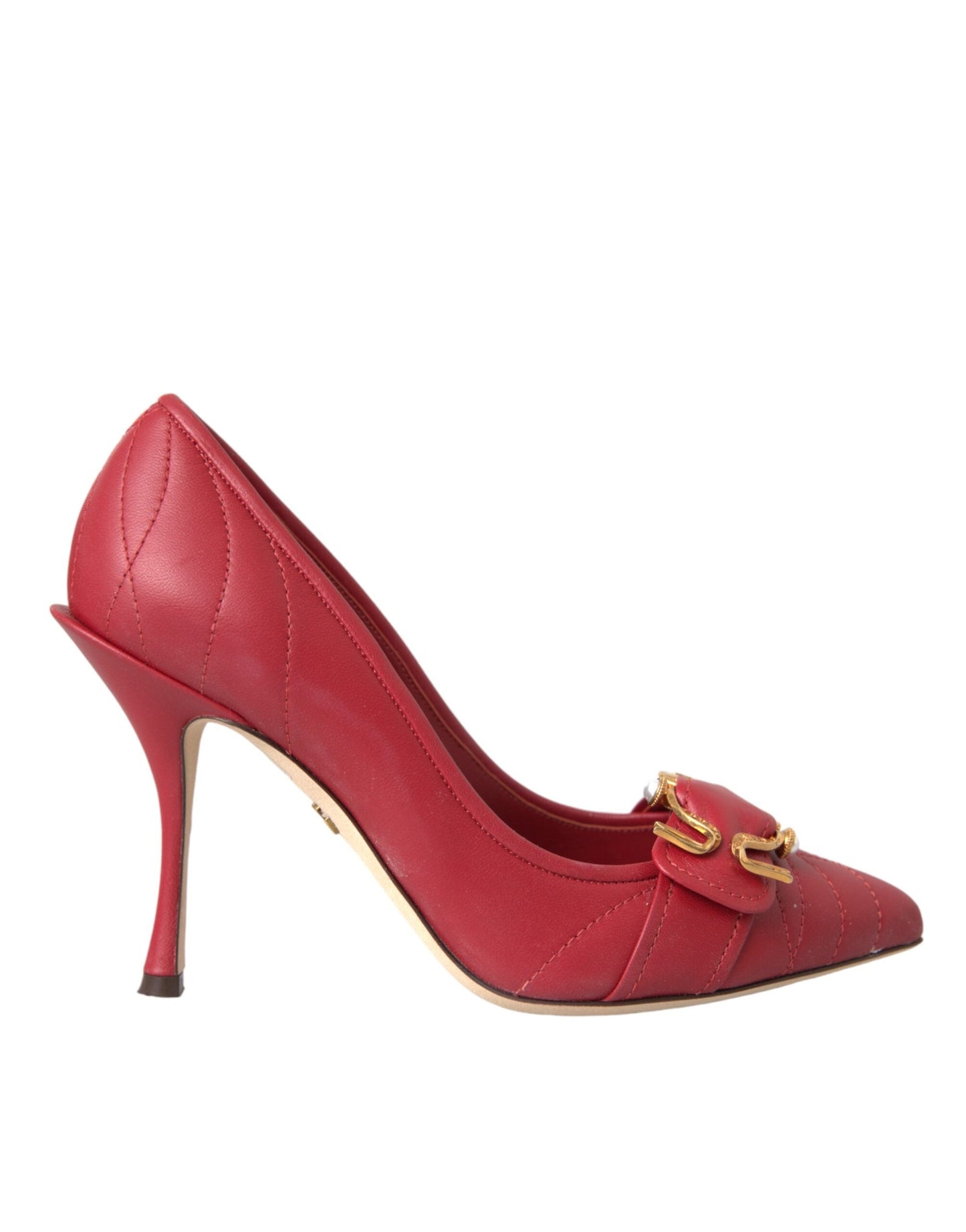 Dolce & Gabbana Red Devotion Leather Heels Pumps Shoes - EU36/US5.5