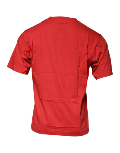 Dolce & Gabbana Red DG Logo Cotton Crew Neck T-shirt - IT46 | S