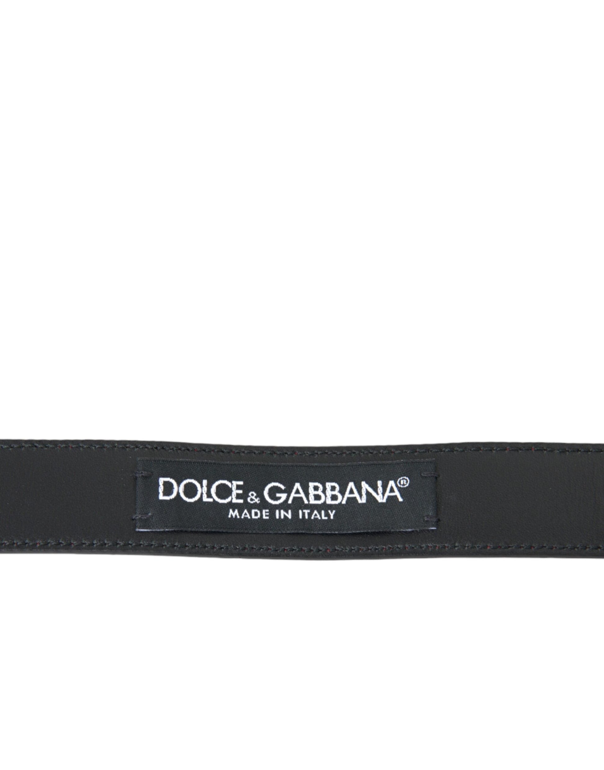 Dolce & Gabbana Red Leather Silver Metal Buckle Belt Men - 95 cm / 38 Inches