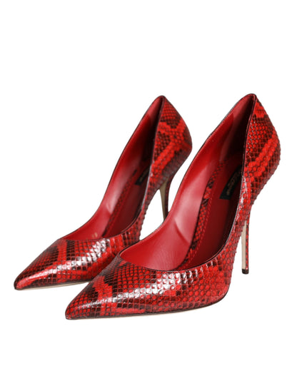 Dolce & Gabbana Red Leather Stiletto High Heels Pumps Shoes - EU36.5/US6.5