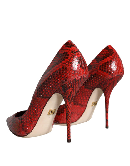 Dolce & Gabbana Red Leather Stiletto High Heels Pumps Shoes - EU36.5/US6.5