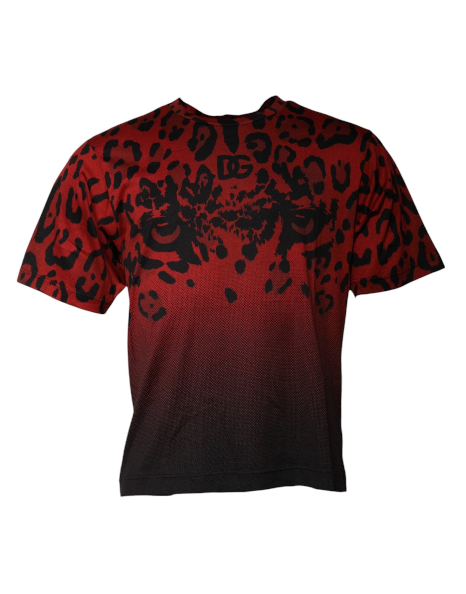 Dolce & Gabbana Red Leopard Cotton Short Sleeves T-shirt - IT46 | S