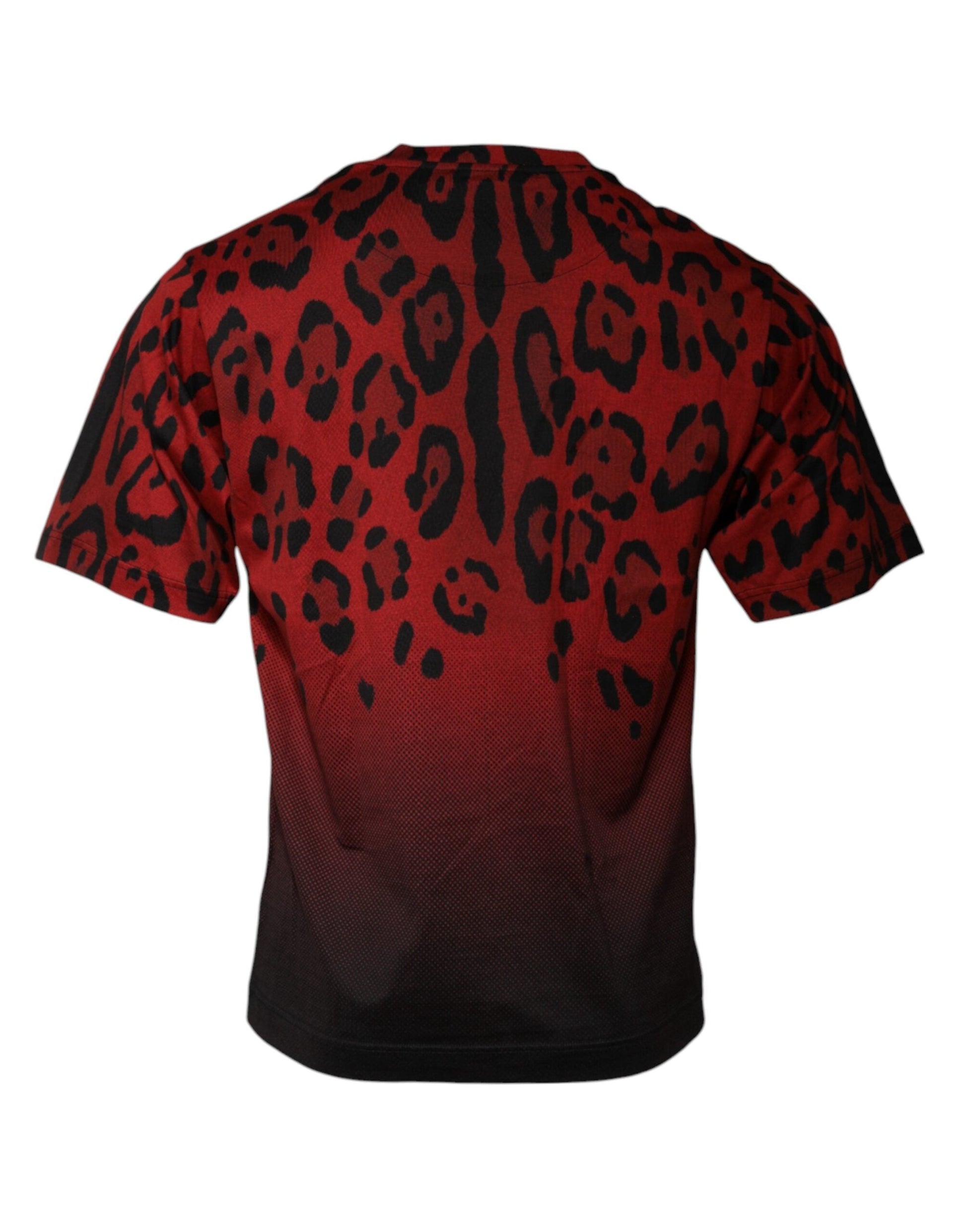 Dolce & Gabbana Red Leopard Cotton Short Sleeves T-shirt - IT46 | S