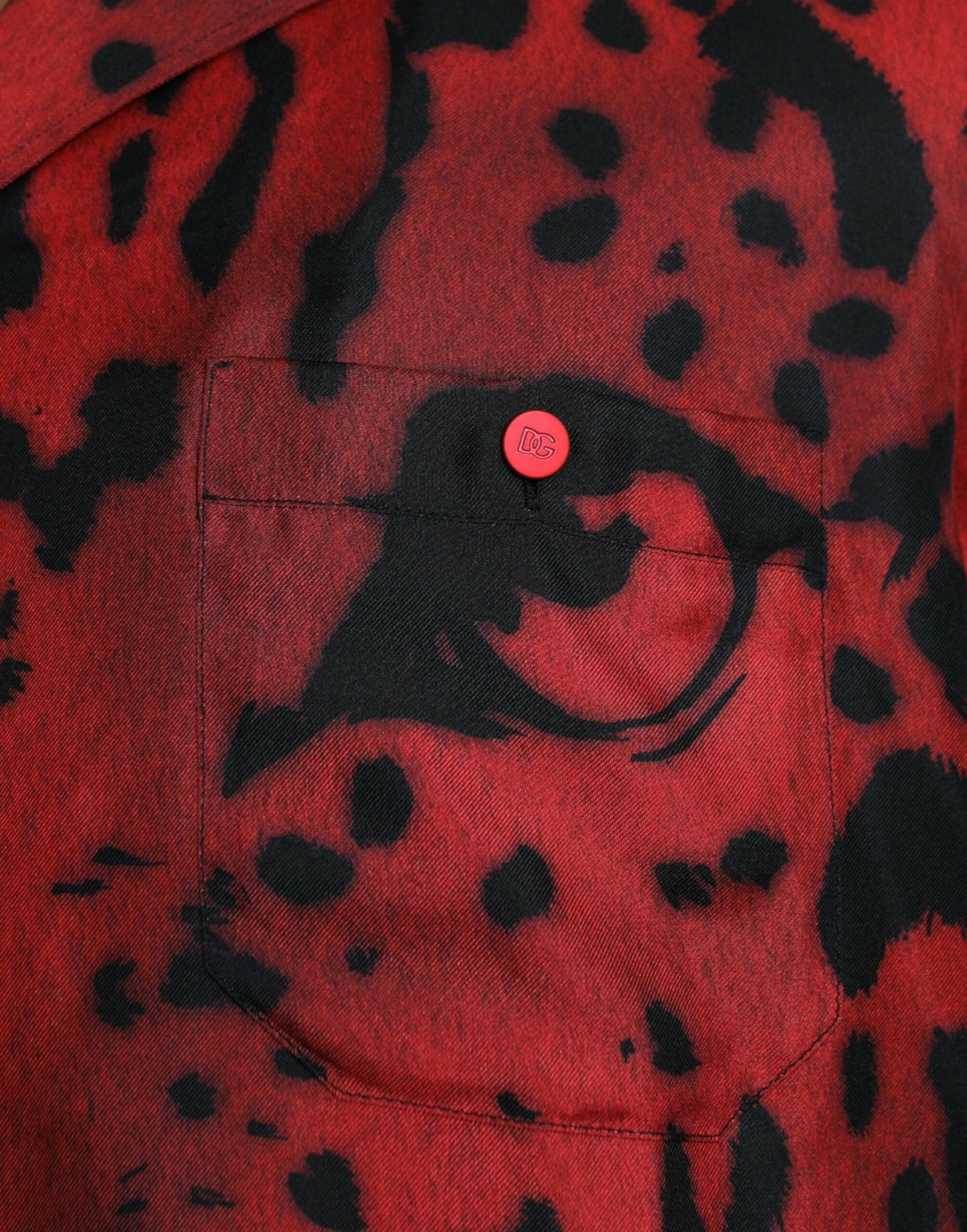 Dolce & Gabbana Red Leopard Silk Button Down Casual Shirt - IT40 | M