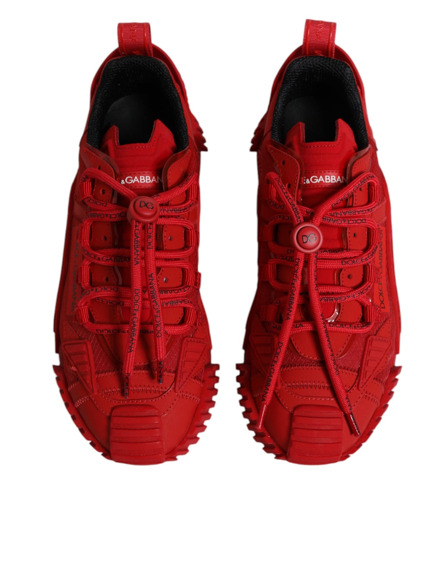 Dolce & Gabbana Red Nylon NS1 Low Top Lace Up Sneakers Shoes - EU 38 | US 5