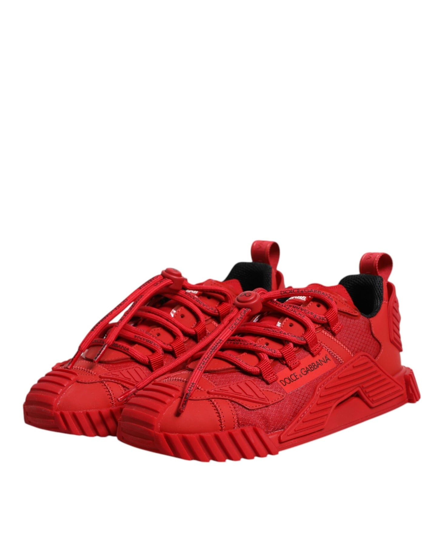 Dolce & Gabbana Red Nylon NS1 Low Top Lace Up Sneakers Shoes - EU 38 | US 5