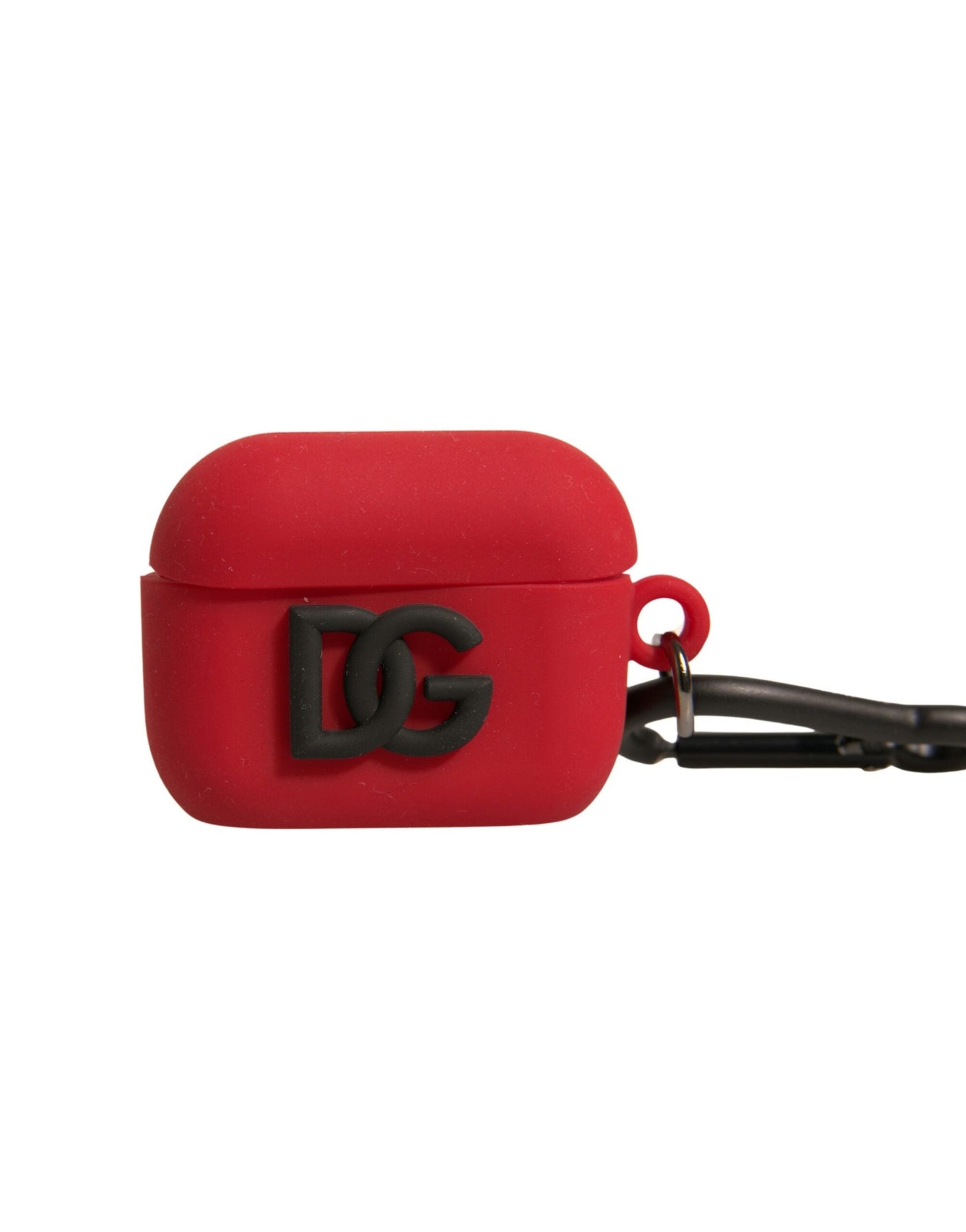 Dolce & Gabbana Red Silicone Rubber Logo Embossed Airpods Case