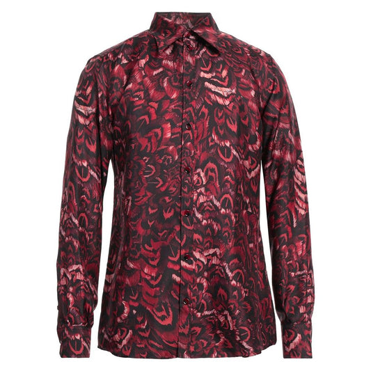 Dolce & Gabbana Red Silk Men Shirt - IT40 | M