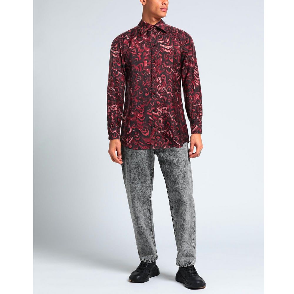 Dolce & Gabbana Red Silk Men Shirt - IT40 | M