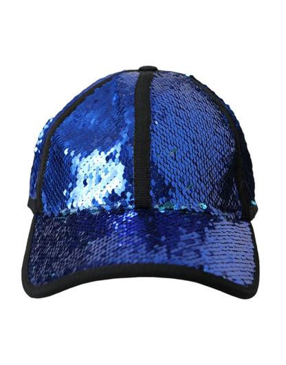 Dolce & Gabbana Royal Blue Sequin Baseball Hat Men - 58 cm|M