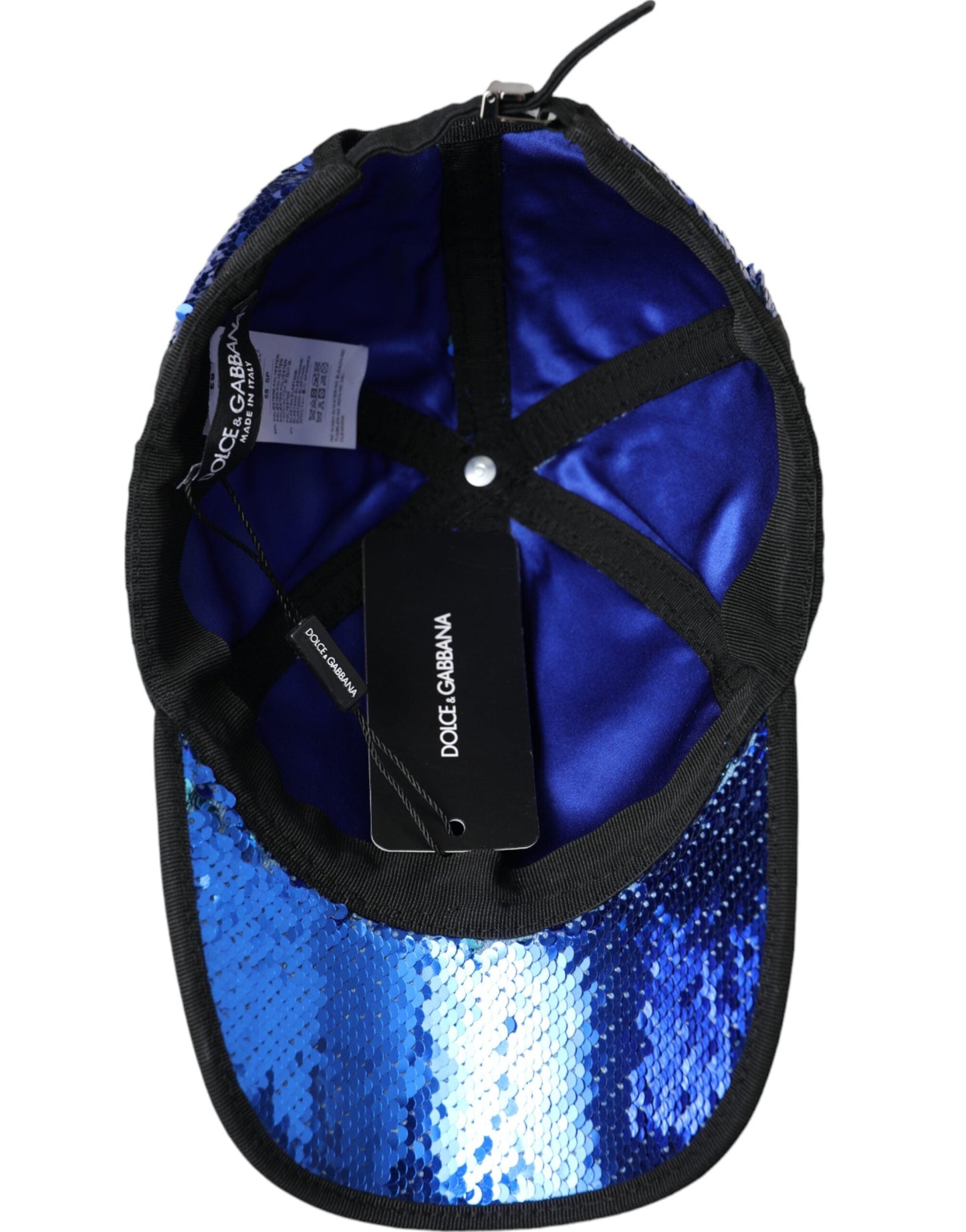 Dolce & Gabbana Royal Blue Sequin Baseball Hat Men - 58 cm|M