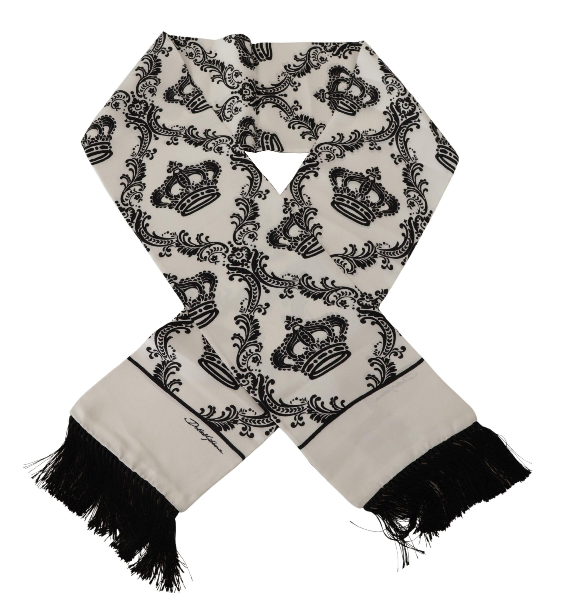 Dolce & Gabbana Royal Crown Printed Silk Men’s Scarf