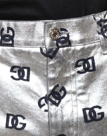 Dolce & Gabbana Silver DG Monogram Skinny Men Denim Jeans - IT48 | M