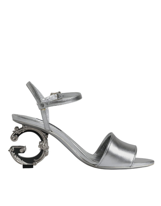 Dolce & Gabbana Silver KEIRA Heels Ankle Strap Sandals Shoes - EU35/US5