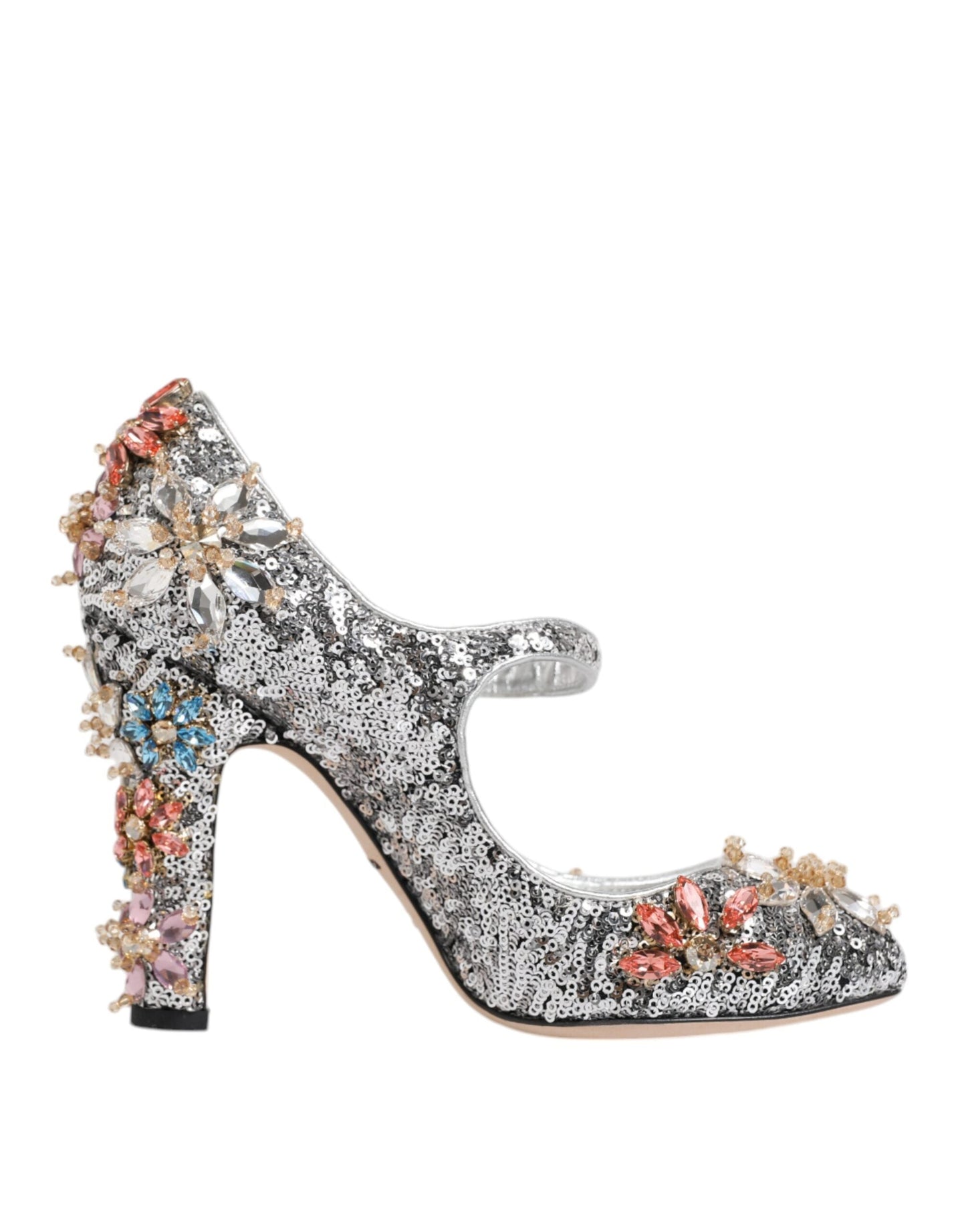 Dolce & Gabbana Silver Sequin Embellished Heels Pumps Shoes - EU36.5/US6.5