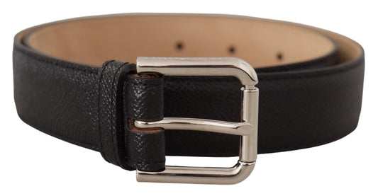 Dolce & Gabbana Sleek Black Authentic Leather Belt - 75 cm / 30 Inches