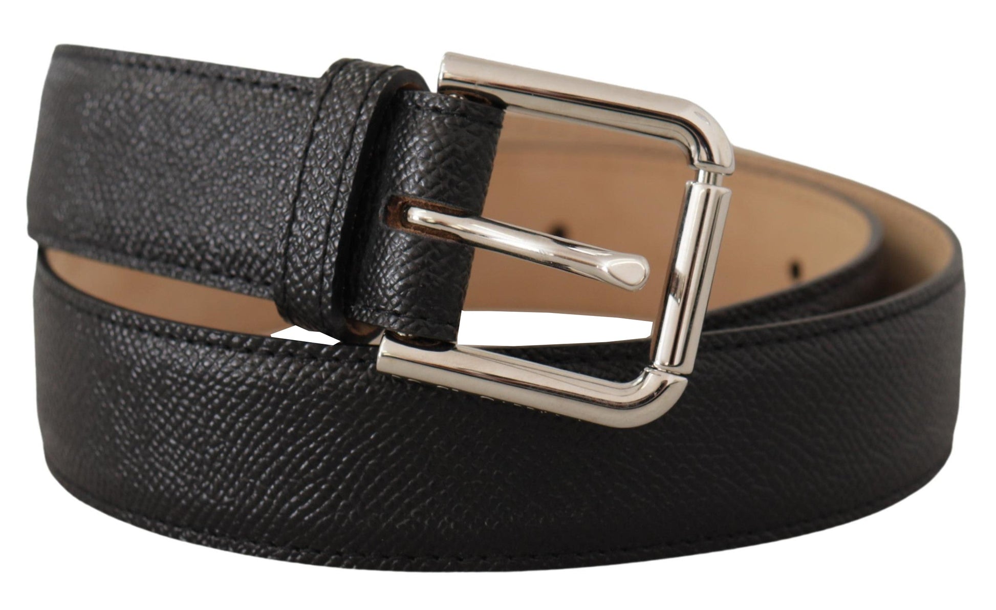 Dolce & Gabbana Sleek Black Authentic Leather Belt - 75 cm / 30 Inches