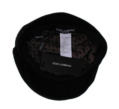 Dolce & Gabbana Sleek Black Newsboy Cap - 58 cm|M