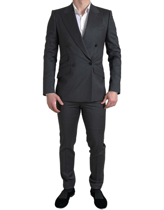 Dolce & Gabbana Sleek Grey Slim Fit Double Breasted Suit - IT46 | S