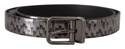 Dolce & Gabbana Sleek Italian Leather Belt in Sophisticated Gray - 90 cm / 36 Inches