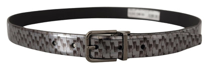 Dolce & Gabbana Sleek Italian Leather Belt in Sophisticated Gray - 90 cm / 36 Inches