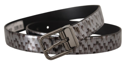 Dolce & Gabbana Sleek Italian Leather Belt in Sophisticated Gray - 90 cm / 36 Inches