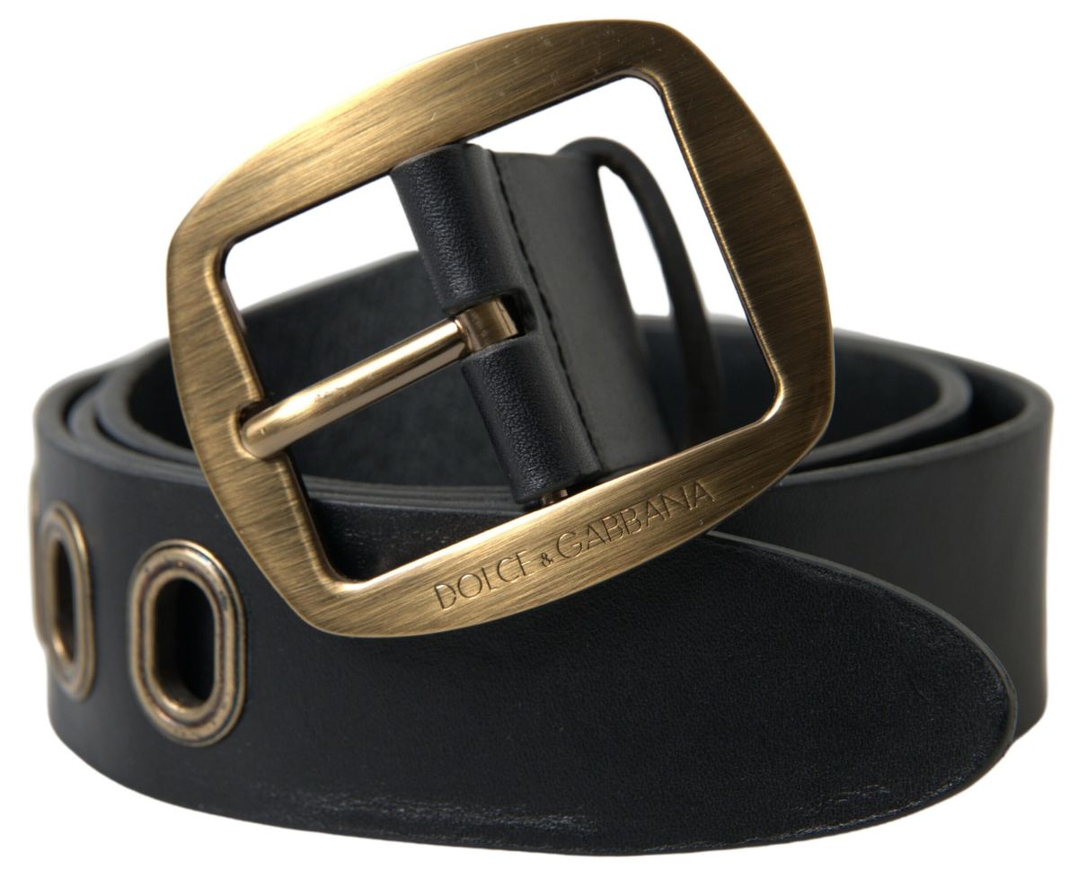 Dolce & Gabbana Sleek Italian Leather Belt with Metal Buckle - 85 cm / 34 Inches