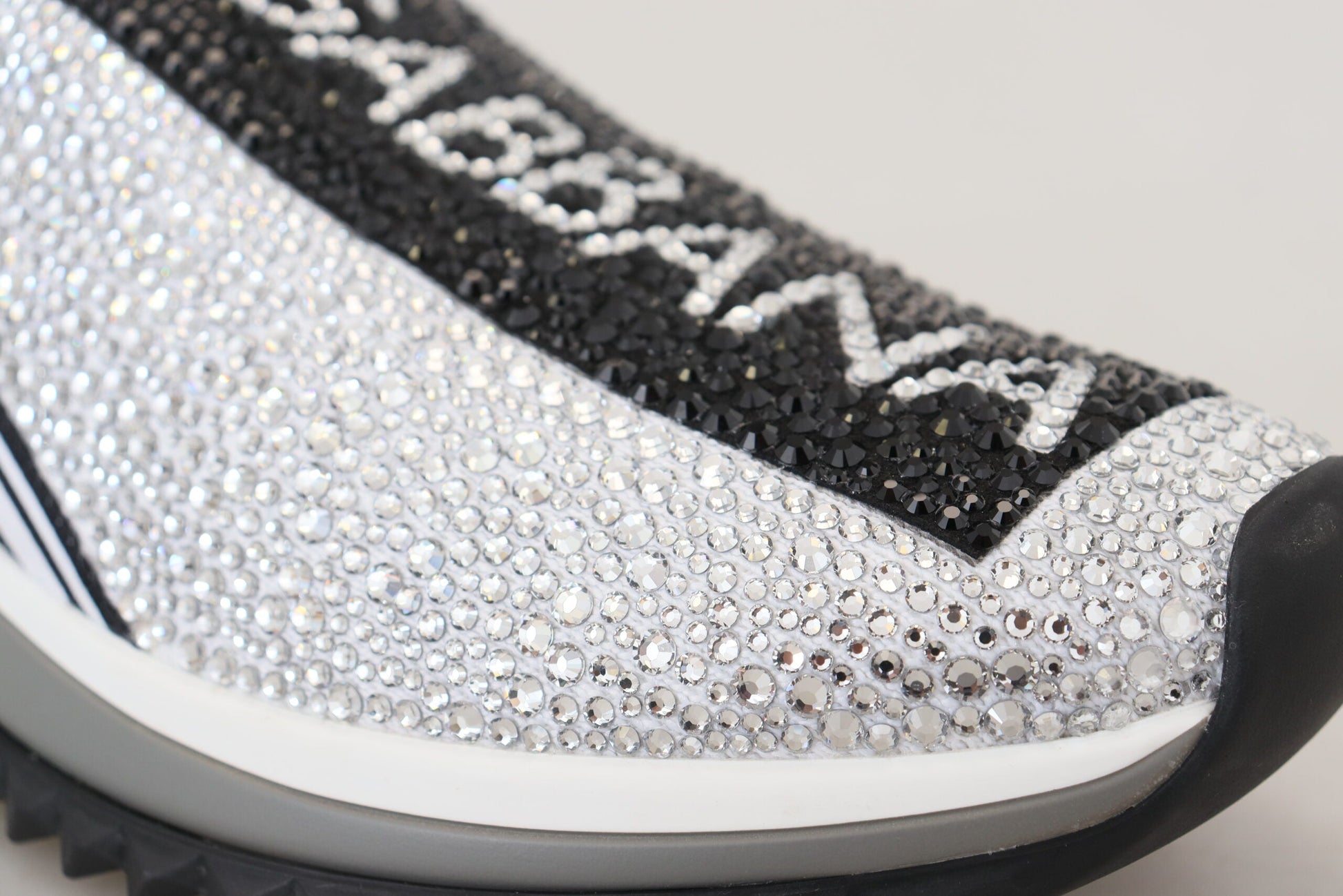 Dolce & Gabbana Sparkling Silver Rhinestone Sneakers