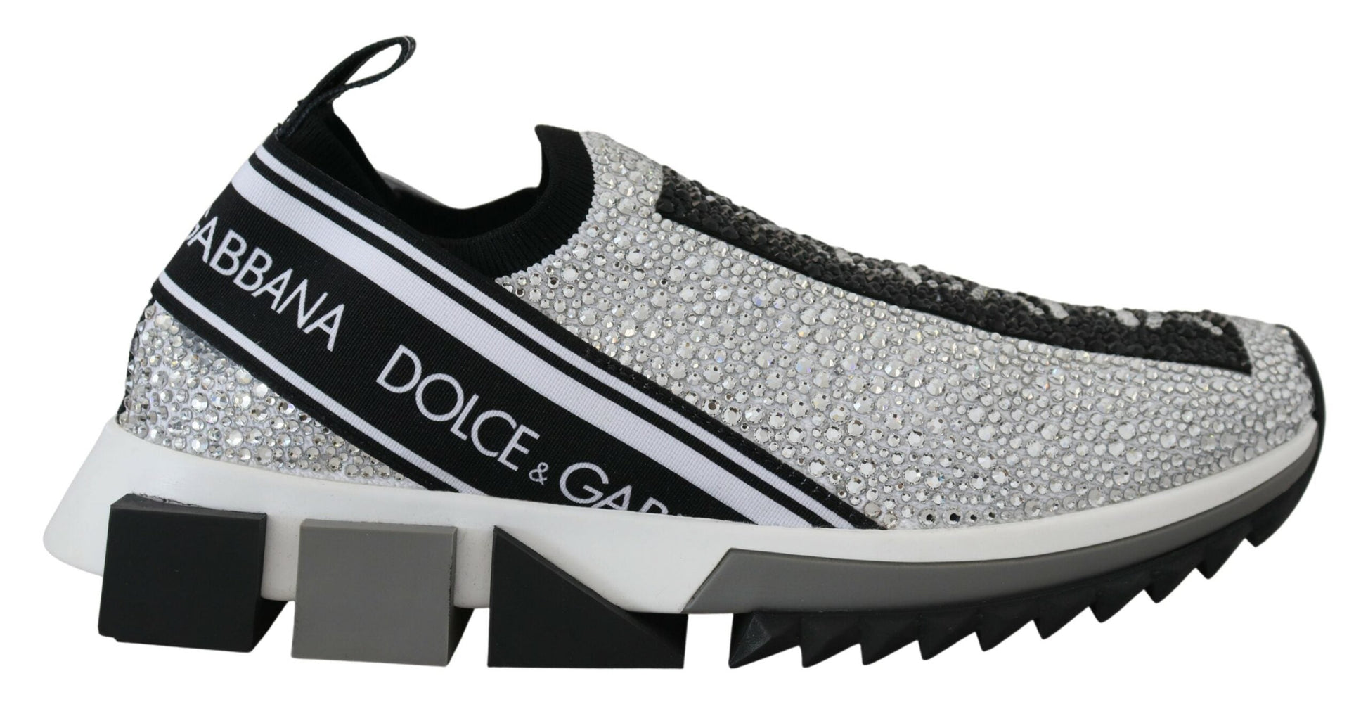 Dolce & Gabbana Sparkling Silver Rhinestone Sneakers