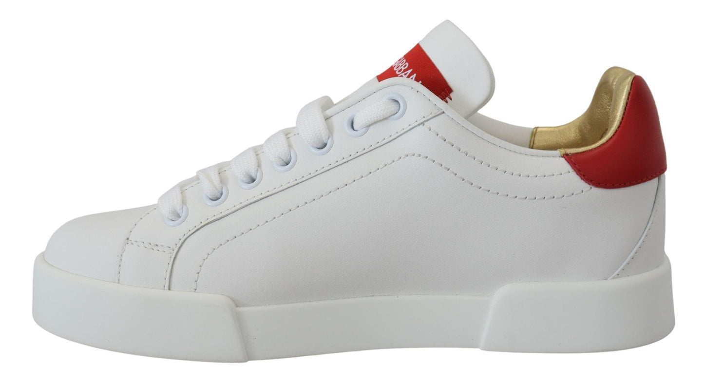 Dolce & Gabbana Sparkling White Portofino Sneakers - EU35/US4.5