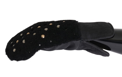 Dolce & Gabbana Studded Black Leather Gentleman’s Gloves - 9|M