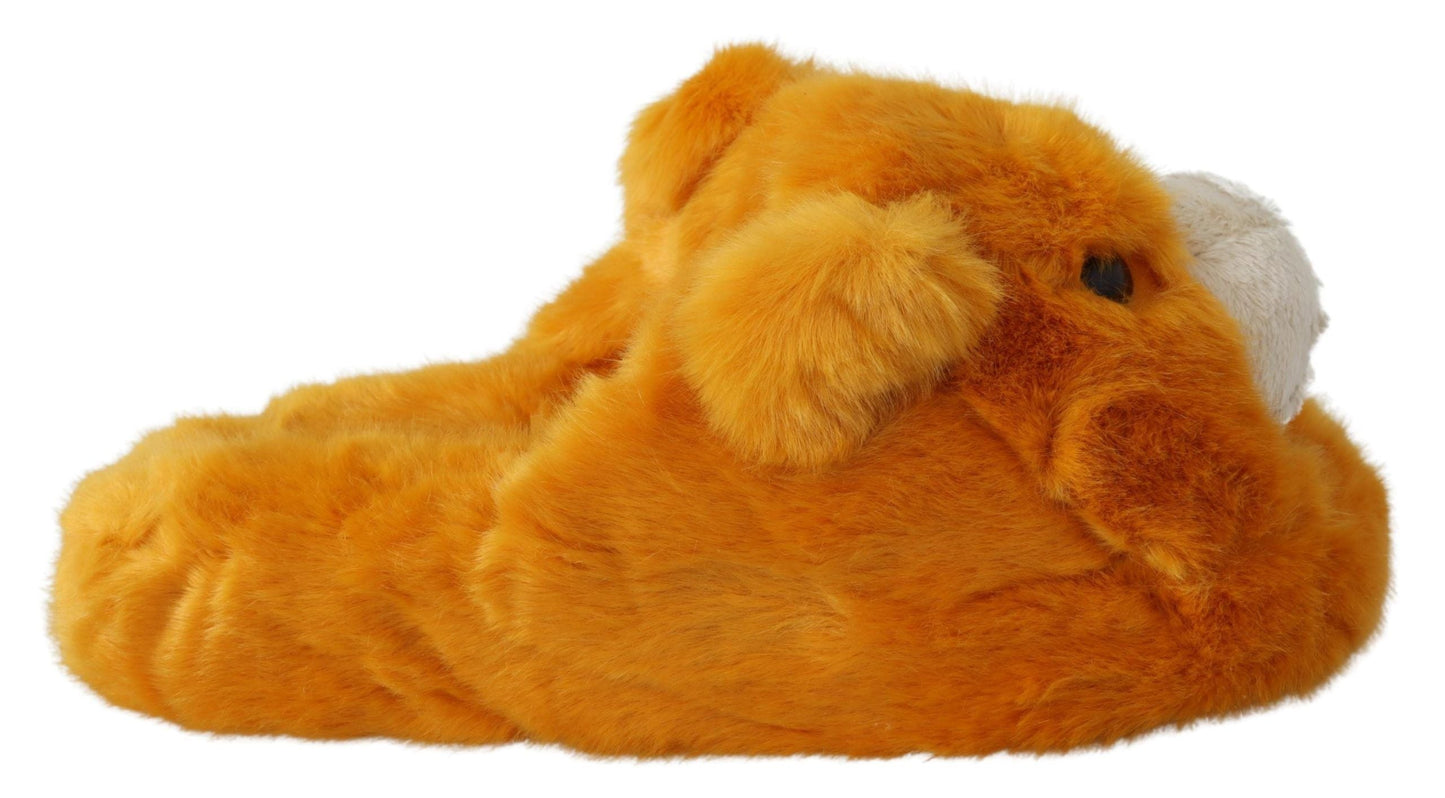 Dolce & Gabbana Sunshine Yellow Lion Slippers - EU43/US10