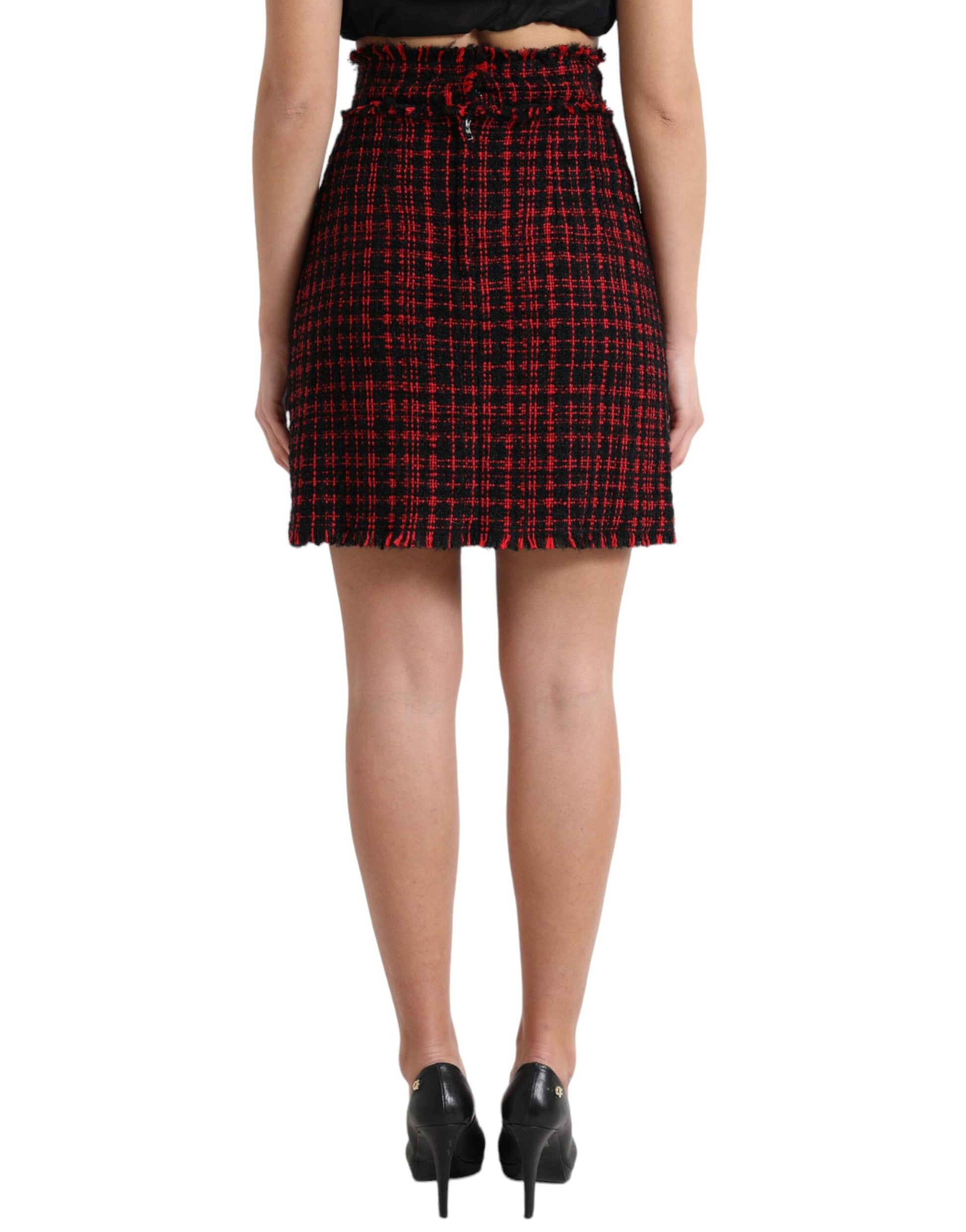 Dolce & Gabbana Tantalizing Tartan High-Waist Mini Skirt - IT40|S