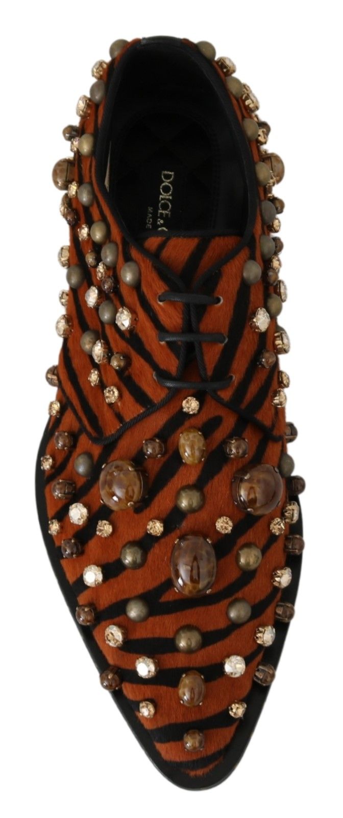 Dolce & Gabbana Tiger Pattern Crystal Embellished Flats - EU40/US9.5