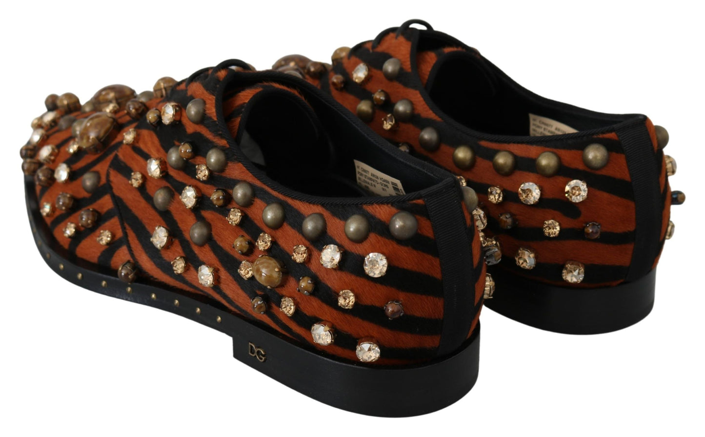 Dolce & Gabbana Tiger Pattern Crystal Embellished Flats - EU40/US9.5