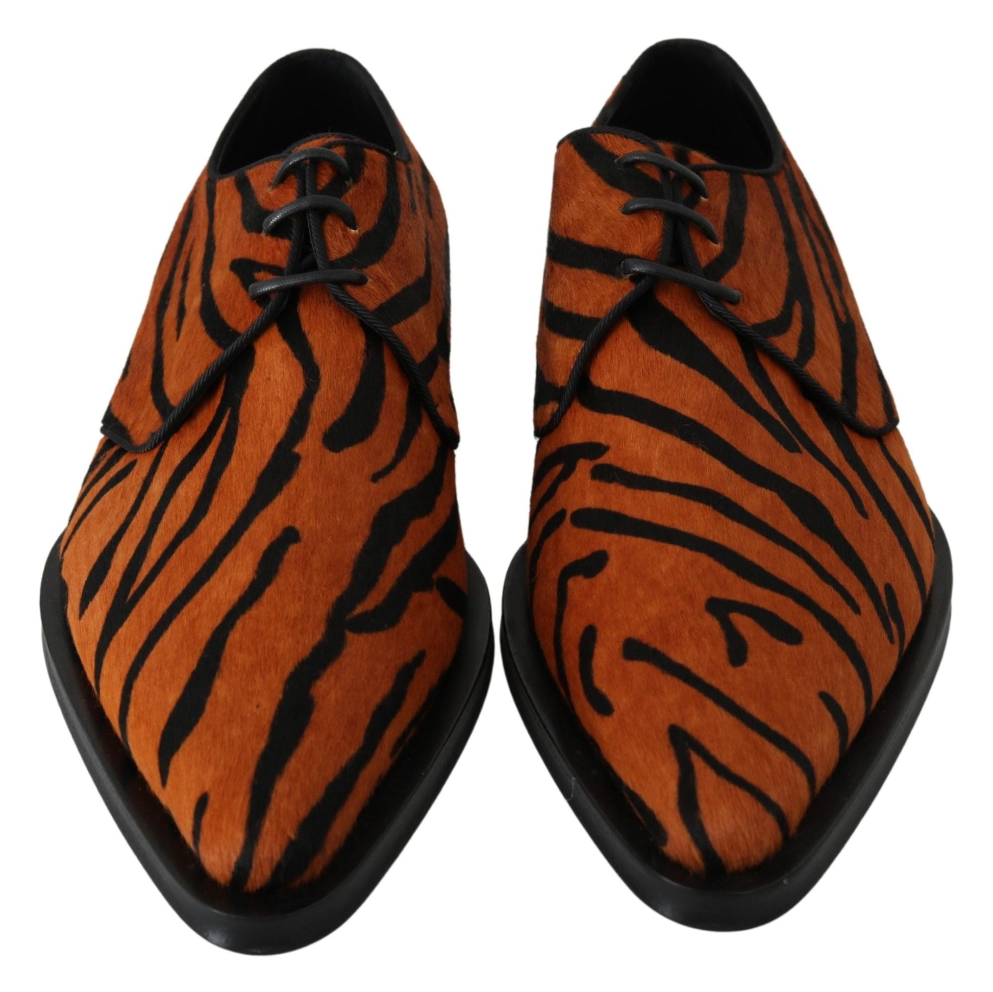 Dolce & Gabbana Tiger Pattern Dress Shoes with Pony Hair - EU41/US10.5