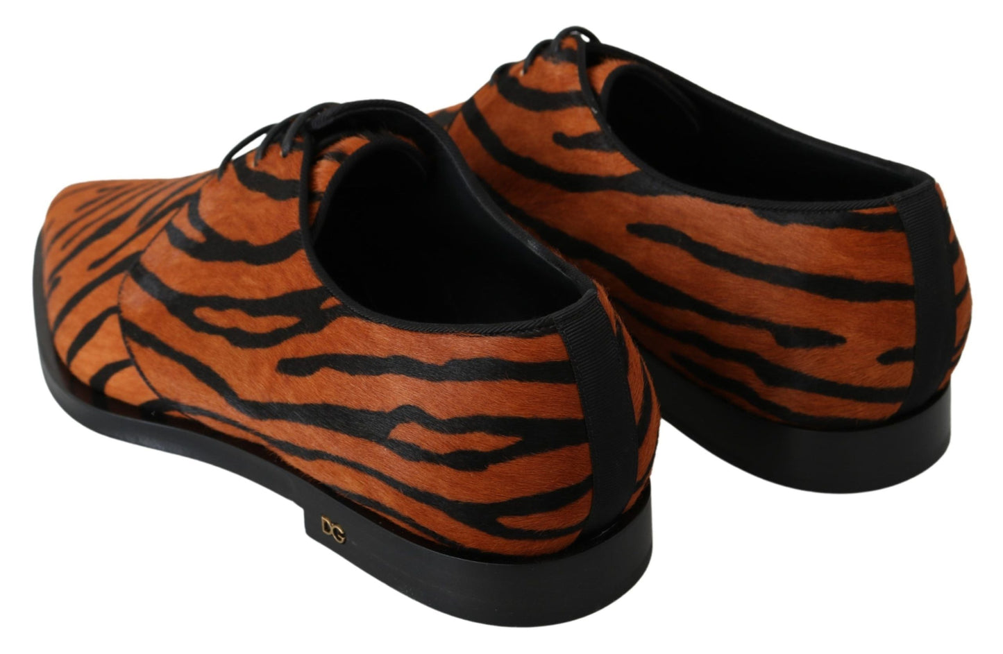 Dolce & Gabbana Tiger Pattern Dress Shoes with Pony Hair - EU41/US10.5