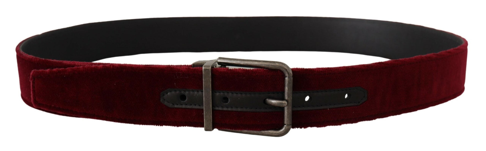 Dolce & Gabbana Velvet Maroon Elegance Belt - 90 cm / 36 Inches