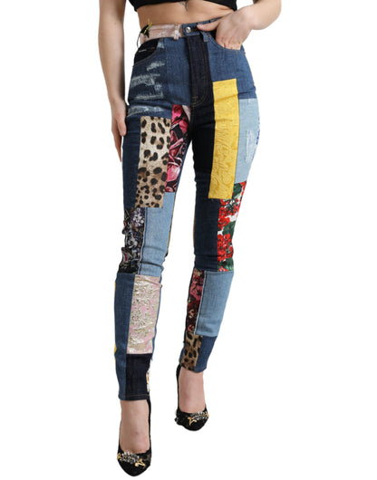 Dolce & Gabbana Vibrant Patchwork Skinny Jeans - IT38 | XS