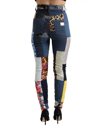 Dolce & Gabbana Vibrant Patchwork Skinny Jeans - IT38 | XS