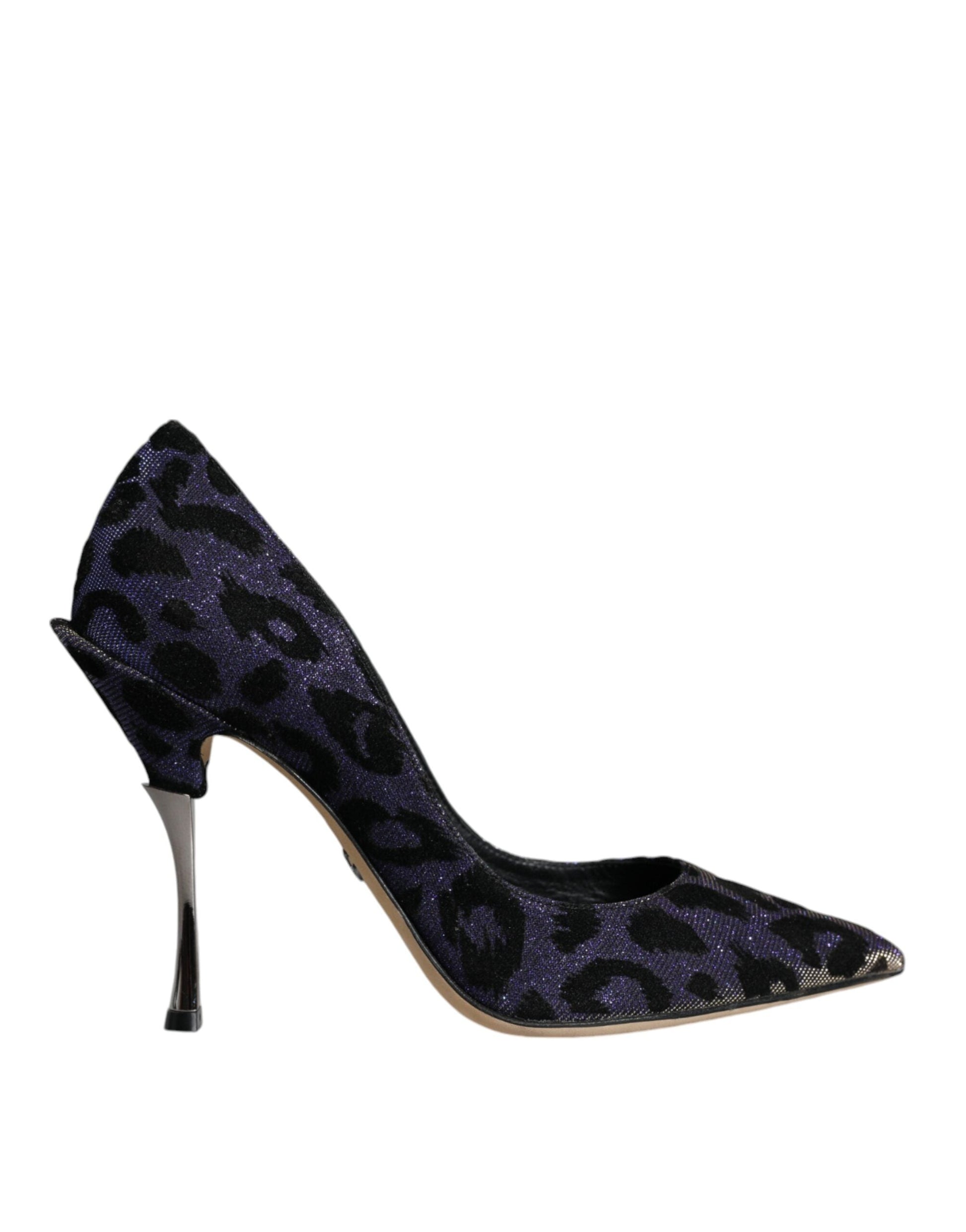 Dolce & Gabbana Violet Leopard Lurex High Heels Pumps Shoes - EU37/US7